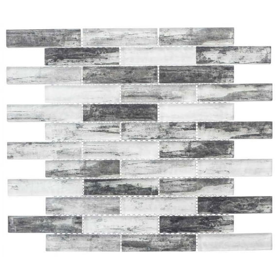 Giovan Jorell Gray 1-in. x 4-in. Brick Joint Matte Glass Mosaic Wall and Floor Tile