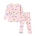 thumbnail image 4 of Baby Girl Outfits 2 Piece Dinosaur Print Crew Neck Long Sleeve Top And Trousers Loungewear Baby Girls' Clothing Sets 3 Years-4 Years, 4 of 9