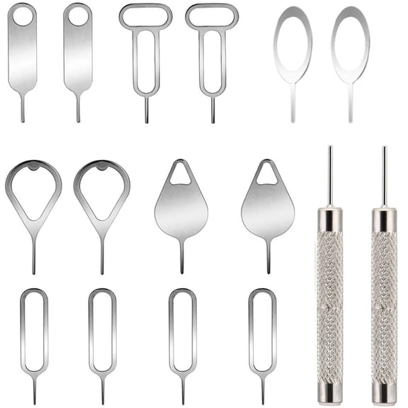 MMOBIEL 16 Pack SIM Card Ejector Tool Set Stainless Steel