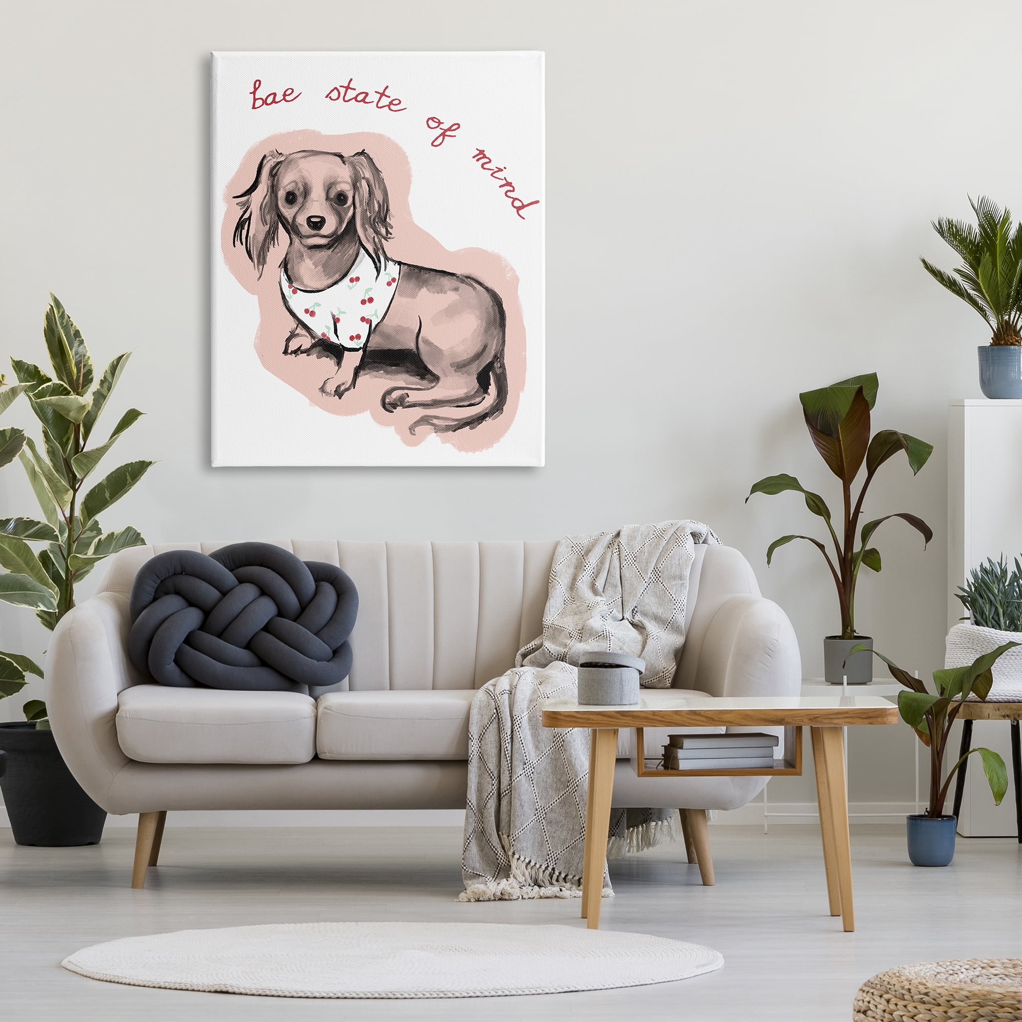 Stupell Industries Bae State of Mind Phrase Chic Adorable Puppy, 36 x 48, Design by Daphne Polselli