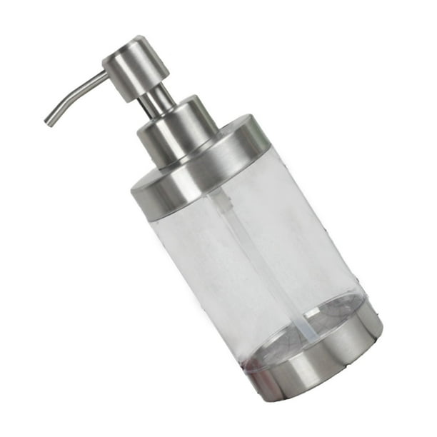 Bearachild Dispensador de jabón de 12 onzas, dispensador de loción con bomba, acero inoxidable 304, acrílico transparente para baño de cocina Suministros de limpieza para el hogar Bearachild HA021434-00
