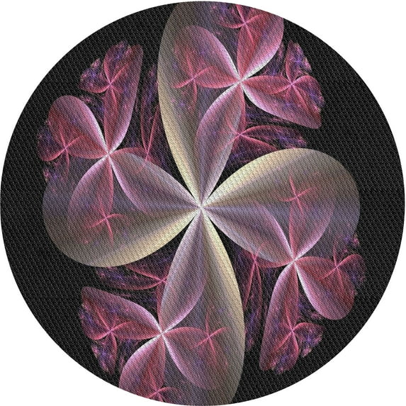 Ahgly Company Machine Washable Indoor Round Transitional Midnight Gray Area Rugs, 4' Round