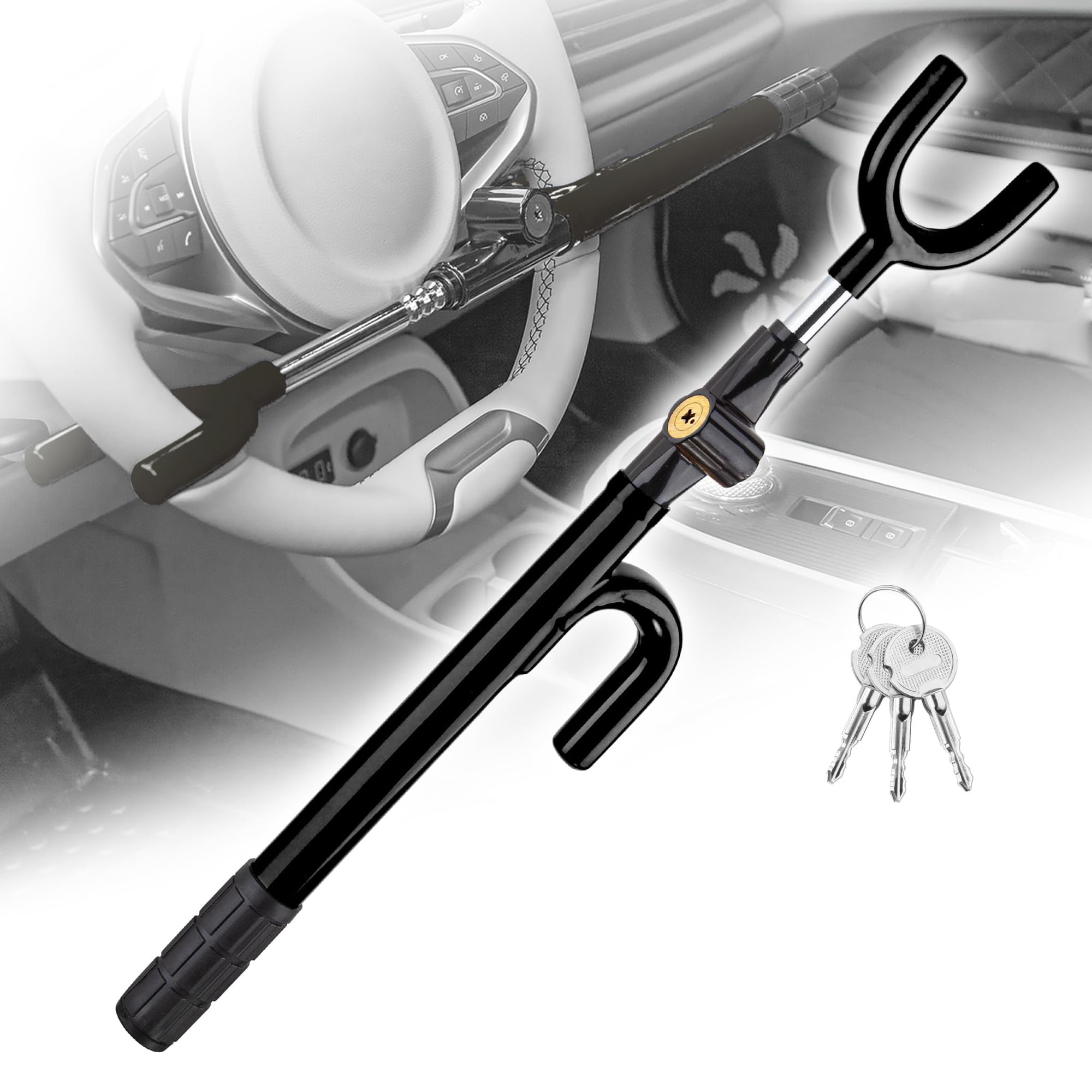 CARTMAN Adjustable Steering Wheel Lock, Anti-Theft Security Device