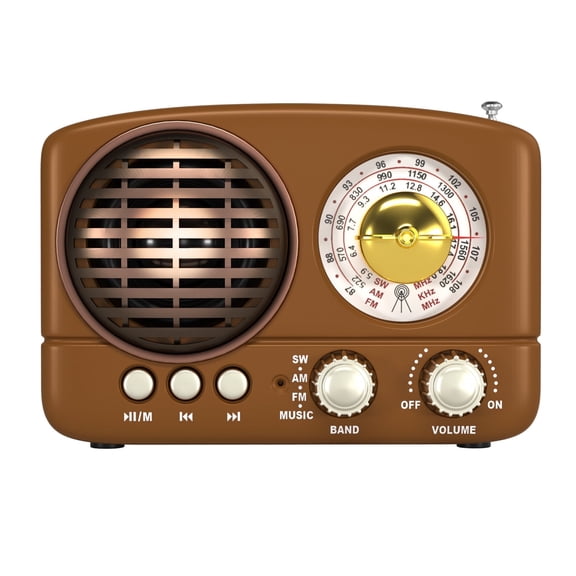 Vintage Radio Retro Bluetooth Speaker-FM Radio with Old fashioned Classic Style, Strong Bass Enhancement, Loud Volume