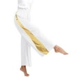 thumbnail image 6 of Miutii Women Praise Dance Palazzo Pants Loose Metallic Church Worship Costume Lyrical Spiritual White S, 6 of 9