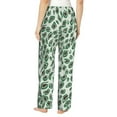 thumbnail image 3 of Pajama Pants Women, green leopard print design Sweatpants Soft Sleep Lounge Pants, Casual PJ Bottoms Pants with Pockets, 3 of 5