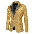 thumbnail image 5 of Blazer de lentejuelas INSPIRE CHIC para hombres, con solapa de pico, color bloque, brillante y reluciente, abrigo deportivo 2XL dorado, 5 of 5
