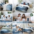 thumbnail image 5 of Blue Color Block Duvet Cover Set King Size, Abstract Shabby 4 Piece Soft Microfiber Bedding Set with 1 Duvet Cover, 1 Flat Sheet, 2 Pillowcases, 5 of 9