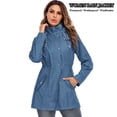 thumbnail image 4 of Chubasquero para mujer, chubasquero impermeable para exteriores con capucha Eccomum Azul/Medio, 4 of 7