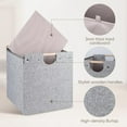 thumbnail image 4 of TACYKIBD 33x33x33 cm Collapsible Storage Cubes, Fabric Bins with Wooden Handles for Kallax Shelves, Closet, Cabinet, Bookcase, Home Organizer Boxes for Decor and Laundry, 4 of 14