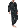 thumbnail image 2 of Sikiie Lavender Flowers Mens Pajama Set, Soft Warm Long Sleeve Sleepwear, Cozy Button-Down Pjs for Men-XX-Large, 2 of 7