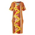 thumbnail image 4 of Vestido holgado con bolsillos y estampado de perritos calientes, ideal para bodas, fiestas y verano, 2025, 4 of 7