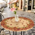 thumbnail image 6 of Fall Round Tablecloth for 45-54 Inch Tables,Fitted Table Cover with Elastic Edge,Thanksgiving Pumpkins Autumn Harvest Maple Leaf Waterproof Outdoor Table Cloth Protector for Patio Garden Dinner, 6 of 9