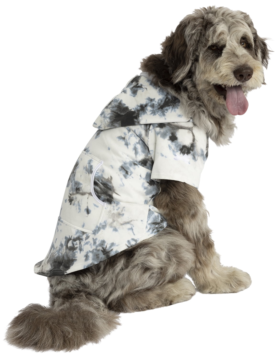 Doogie Joggies - TieDye Black Pet Hoodie - Pet - XSmall (Fits Up to 10 lbs)