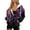 Bat Purple, variant on COEQINE Women's Full Zip Up Hoodie Oversized Sweatshirts Long Sleeve Casual Wear Fashion Y2K Jacket Axolotls Pink Pattern Soft Drawstring with Pockets, XS
