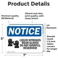 thumbnail image 2 of (2 Pack) Liquid Nitrogen Wear Gloves Sign With Symbol OSHA Notice Sign 7 Inch X 5 Inch Vinyl Label Decal Sticker Weather Resistant, UV Protected for Workplace, Business, and, 2 of 7