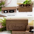 thumbnail image 4 of Modern Ring Holder for 2 Ring Ceremony Rustic Ring Box for Double Ring Storage, 4 of 9