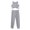 Grey, variant on MSemis Kids Girls Athletic Leggings with Crop Tops 2 Pieces Wourkout Set