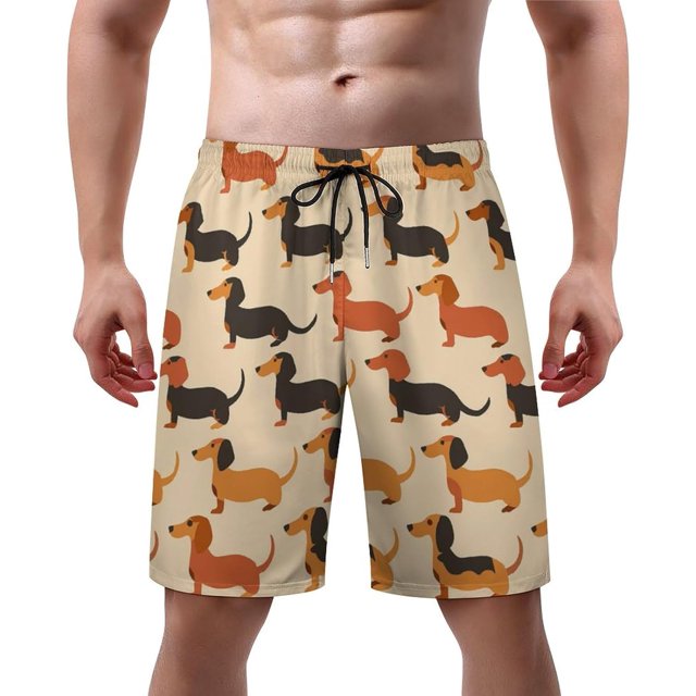 NICKSUN Men's Swim Trunks, Cute Print Quick Dry Summer Board Beach Shorts with Mesh Lining and Pockets