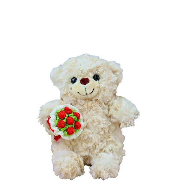 Almohada de peluche con forma de oso de peluche | Suave y decorativa para el hogar y el sofá, acogedora y cómoda, cojín floral único, ideal como regalo para decorar la habitación (1 unidad)