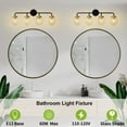 thumbnail image 4 of Deyidn 4-Light Black Gold Bathroom Vanity Light with Clear Globe Glass Shade Modern Bathroom Wall E12 Bulb, 4 of 5