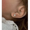 thumbnail image 3 of 18K Solid White Gold .20ct twt Diamond Studs Covered Screwback Earrings, 3 of 5