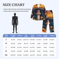 thumbnail image 3 of KLL Vintage Blue Leaf Mushroom Sleepwear Mens Flannel Pajamas,Long Cotton Pj Set, 3 of 7