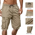 thumbnail image 5 of Chiccall Mens Cargo Shorts Plus Size Lightweight Summer Casual Elastic Waist Drawstring Outdoor Hiking Work Shorts with Multi Pockets, 5 of 7