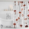 thumbnail image 3 of Red Mushroom Shower Curtain, Waterproof Shower Curtains for Bathroom, Vintage Botanical Autumn Farmhouse Washable Fabric Bathtub Curtain Set Bath Decor with 12 Hooks Standard 72"x72", 3 of 8