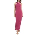 thumbnail image 1 of Vestido de cóctel sin mangas con cuello halter para mujer Hobemty, con abertura en el dobladillo, vestido maxi ajustado 2XL en rojo rosa, 1 of 5