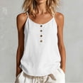 thumbnail image 2 of StSilkitty Camisole Décontractée pour Femmes Sans Manches à Col Rond Buttons Débardeurs à Bretelles Spaghetti en Coton Chemisiers Légers et Doux, 2 of 9