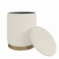 thumbnail image 6 of Boahaus Lyanna Makeup Vanity Stool with Storage and Soft Cushion, White, 6 of 13