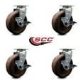 thumbnail image 2 of 6 Inch High Temp Glass Filled Nylon Swivel Caster Set w/Bronze Bearing and Brake, 2 of 2