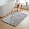 thumbnail image 2 of REGALWOVEN Shaggy Bathroom Rug, Ultra Thick Absorbent Plush Bath Mat, Non-Slip Soft Microfiber Carpet for Shower and Vanity Grey 24" x 16", 2 of 5