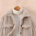 thumbnail image 4 of Eltusu Girls Fleece Jackets, Comfy Thermal Windproof Soft Winter Outerwear with Button Khaki Size 9-10T, 4 of 6
