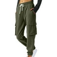 thumbnail image 2 of Women's Cargo Sweatpants Cotton Athletic Joggers 4 Pockets Sporty Pants, 2 of 7