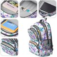 thumbnail image 4 of Butterfly and Green Purple Pattern Cute School Backpack Bag with Padded Back and Adjustable Shoulder Straps 16.9 X 12.6 X 5.9 Inches, 4 of 5