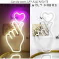 thumbnail image 3 of Corazones Gestos Logotipo de neón Rosa Amor Decoración LED de neón Logotipo de neón Dormitorio 16'X8' Regalos para niñas Apartamento Cumpleaños Boda Fiesta del día de San Valentín USB Po, 3 of 3