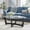 Black (48 Inch), variant on Glass End Table, 23.5" Round Side Tables with Black Tempered Glass Top Cross and Solid Wood Base Small Night Stand for Living Room Office Apartment Black