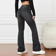 thumbnail image 6 of Difdany Butt Lifting Low Rise Jeans for Women Trendy Stretch Wide Leg Pants Denim Black XL, 6 of 8