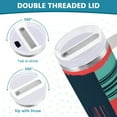 thumbnail image 3 of Yayeee 40oz Stainless Steel Tumbler with Straw and Handle Double-Wall Insulated Travel Water Bottle, Red Teal Plaid, 3 of 8