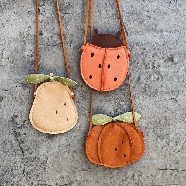 Cartoon Cute Kids Mini Bags for Toddler Girls Pumpkin / Pear / Ladybug Crossbody Bag Kawaii Baby Children's Small Handbags GiftC He Qiyong unisex