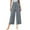 Gray, variant on Jsaierl Womens Wide Leg Cotton Linen Capris Pants Summer Elastic Waist Pant Casual Flowy Drawstring Comfy Trousers Yoga Bottom Pants