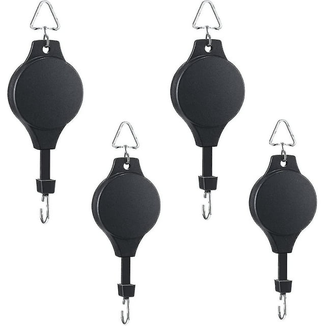 4-pack Växtrulle Infällbar Växtkrok Rulle Justerbar Växthängare Hängande Blomkorg För Trädgårdskorgar Krukor Och