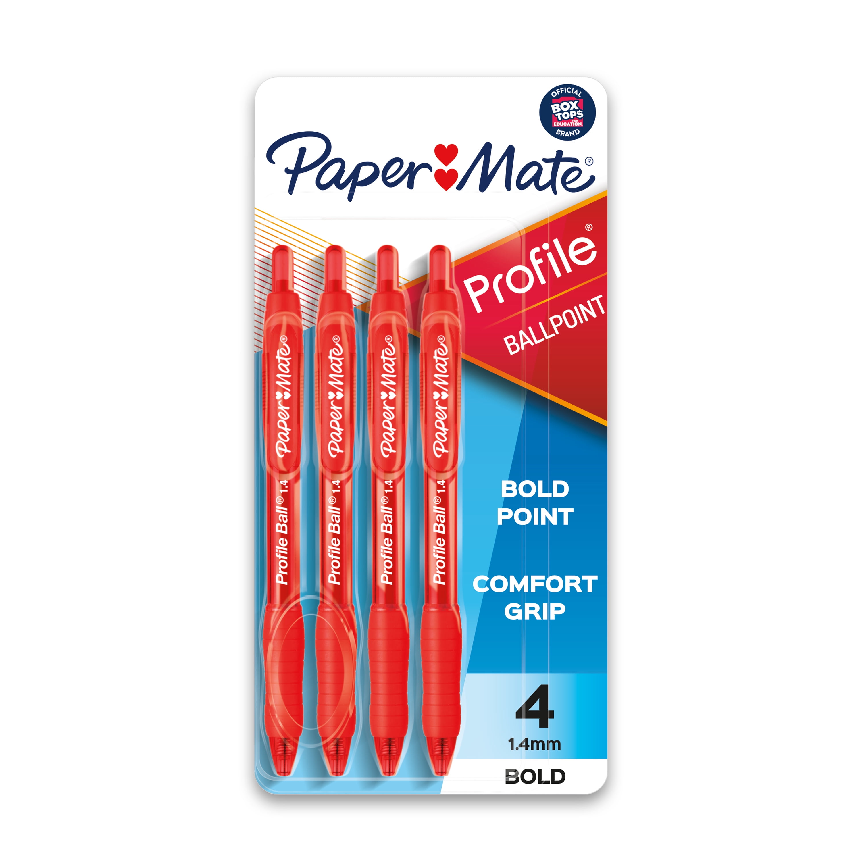 1.4mm 12 Count Red Profile Retractable Ballpoint Pens Bold 
