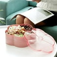 thumbnail image 6 of Food Storage Containers,1/2 Tier Flower Shape Candy And Nut Serving Container Tray With Lid 6 Compartment Round Plastic Food Storage Lunch Organizer Divided Christmas Snack Plate, 6 of 8