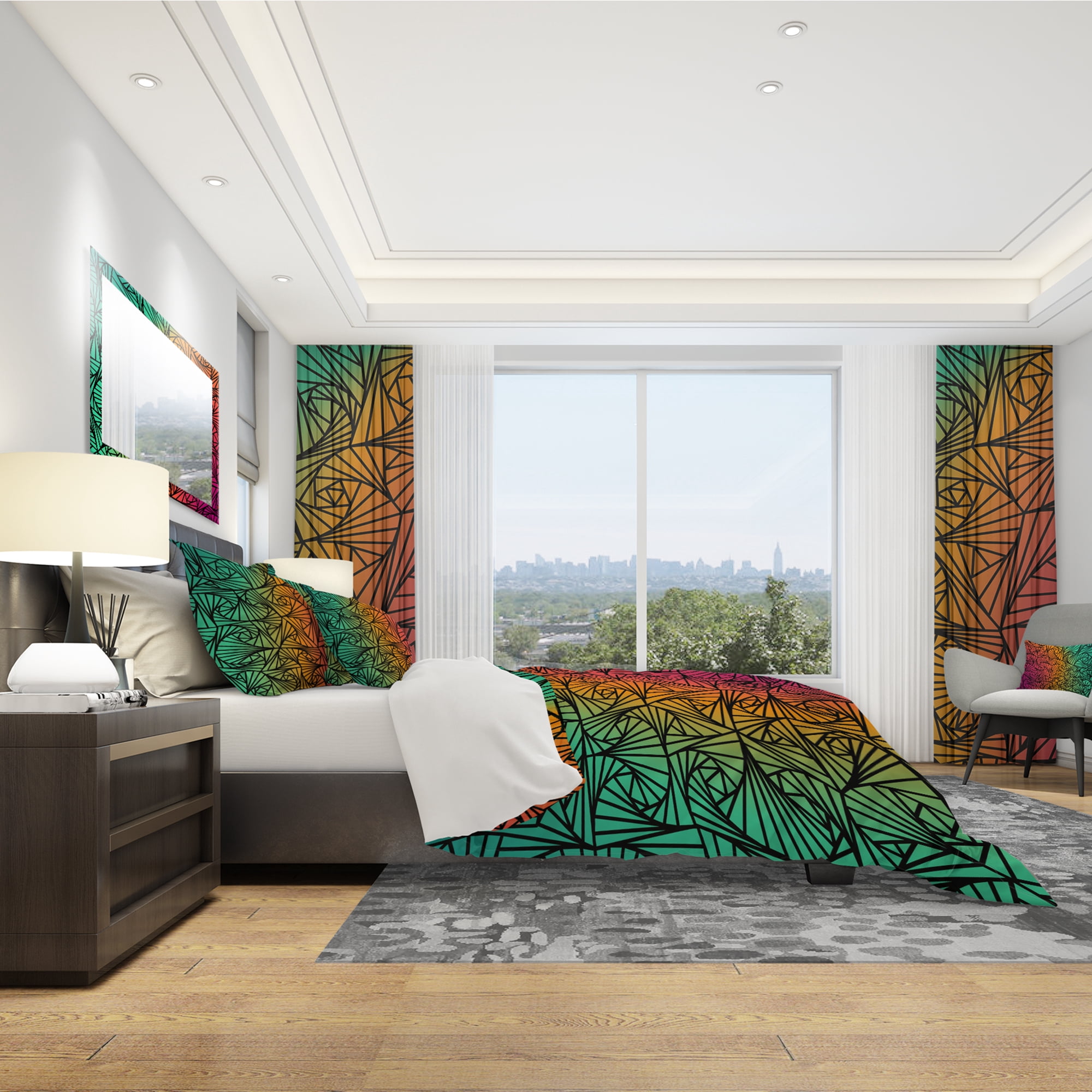 Designart 'Stylish Abstract of Volumetric Spiral' Modern & Contemporary Duvet Cover Set