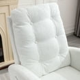 thumbnail image 7 of DEALTOPS Rocking Accent Chair with Footrest High Back Rubber Wood Legs for Bedroom Living Space-White, 7 of 7