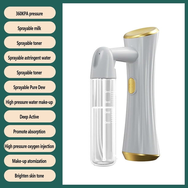 Fiudx Pulverizador de Oxígeno, Oxigenador de Alta Presión para Belleza, Atomizador Portátil de Gran Capacidad, Revitalizador de Piel de Fina Bruma, Ideal para Casa, Oficina y Jardín, Diseño Ideal de