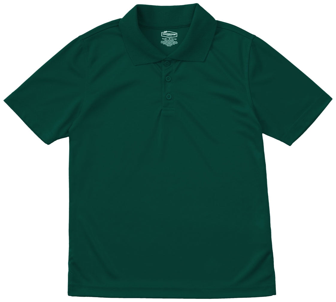 Classroom Classroom School Uniform Youth Unisex MoistureWicking Polo Shirt 58602, L, SS